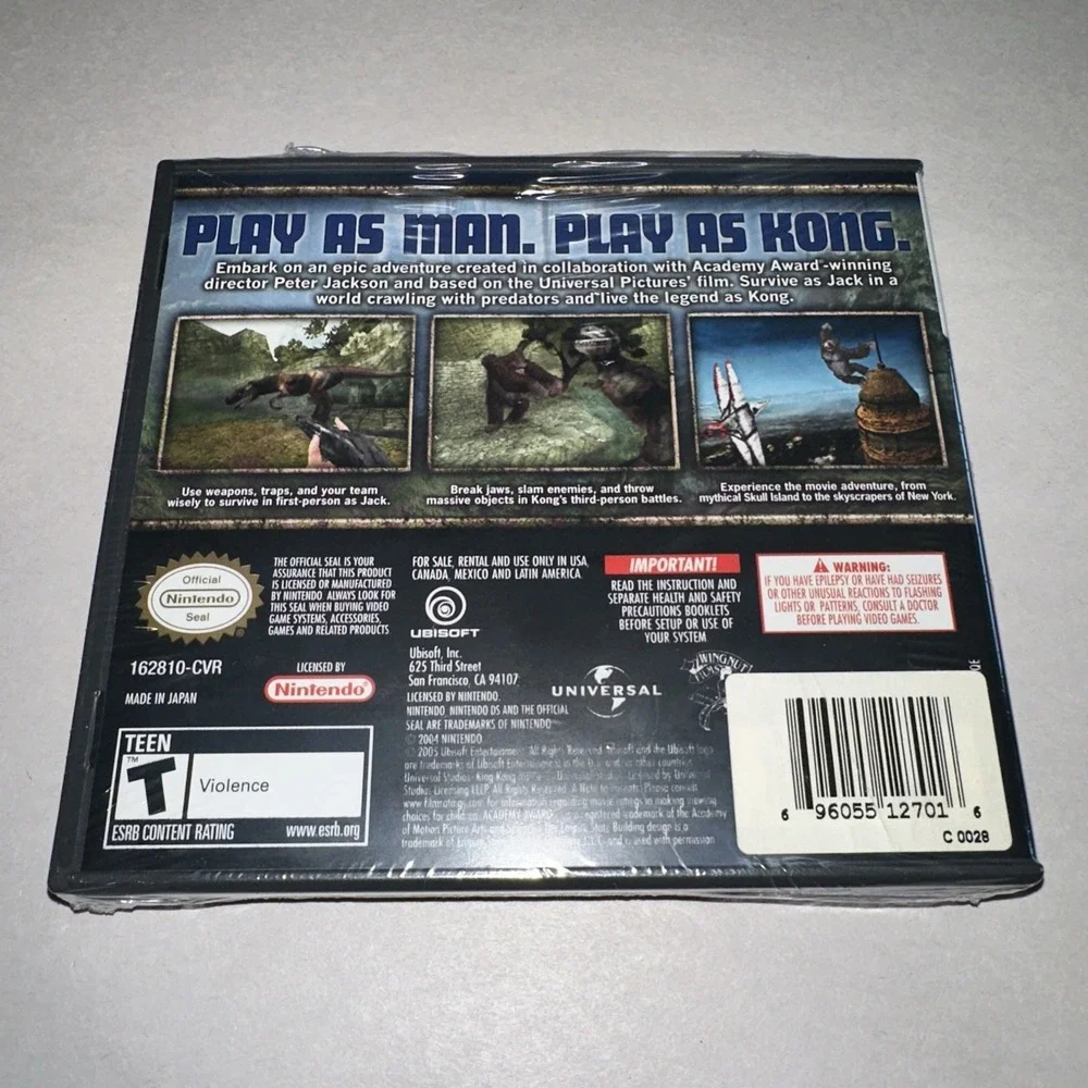 Peter Jackson's King Kong (Nintendo DS, 2005) Brand New Factory Sealed